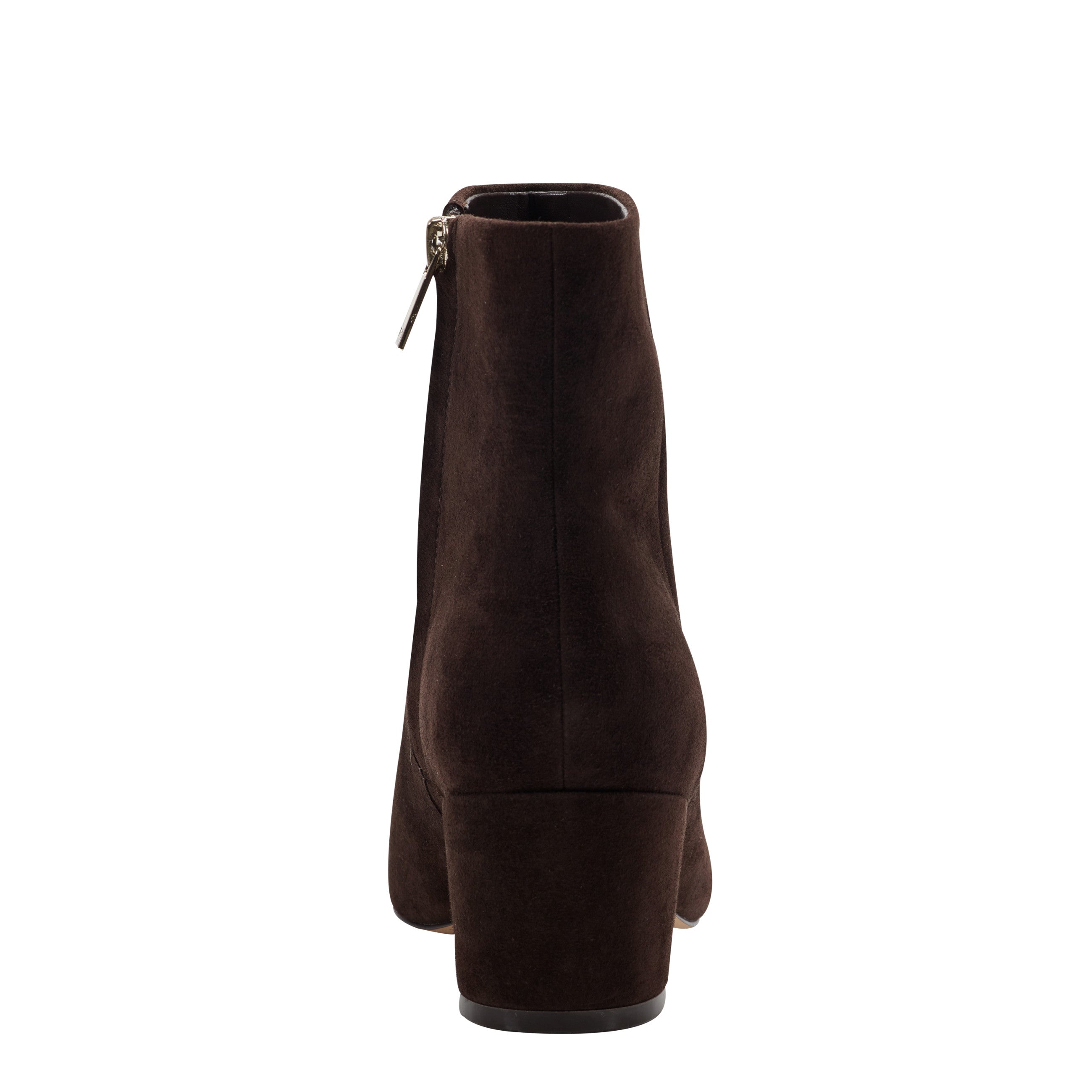 Alfie Block Heel Ankle Bootie - Dark Brown Suede