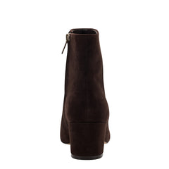 Alfie Block Heel Ankle Bootie - Dark Brown Suede