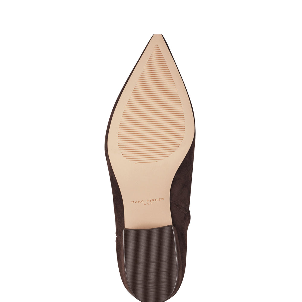 Alfie Block Heel Ankle Bootie - Dark Brown Suede