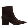 Alfie Block Heel Ankle Bootie - Dark Brown Suede