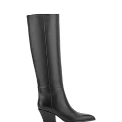 Tarrie Block Heel Boot - Black Leather