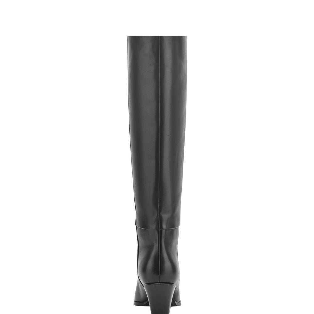 Tarrie Block Heel Boot - Black Leather