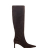 Sabrina Wide Calf Boot - Dark Brown Suede