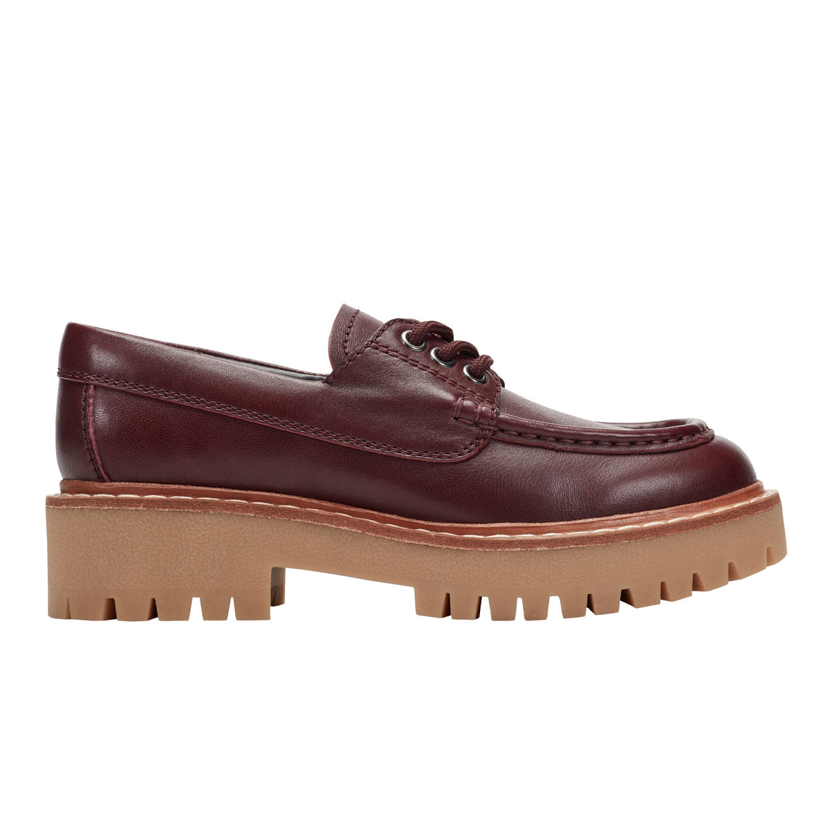 Nerida Lug Sole Loafer - Dark Red Leather