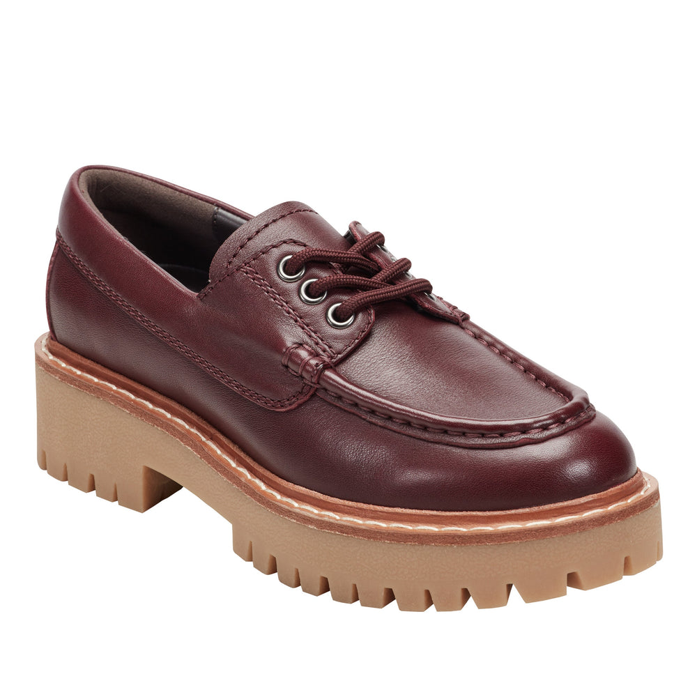 Nerida Lug Sole Loafer - Dark Red Leather