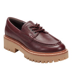 Nerida Lug Sole Loafer - Dark Red Leather